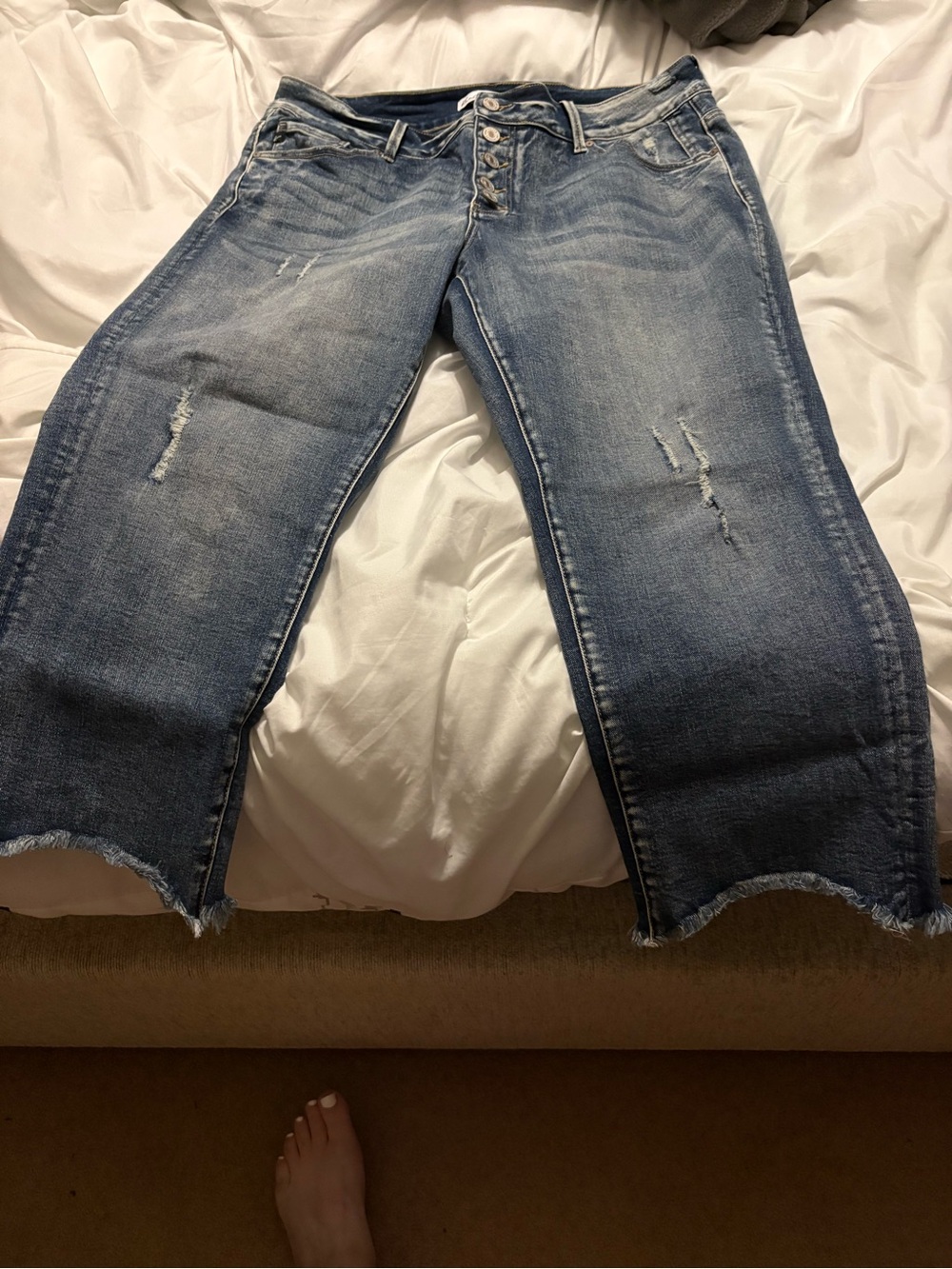 Kancan Maurice’s Blue Distressed Women’s Jeans - Casual Mid-Rise Style Size 18